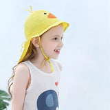 Toddler Baby UV Protection Sun Hats Cute Cartoon Beach Swim Caps Foldable Wide Brim Fisherman Bucket Hats for Girl Boy Kids