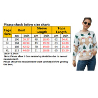 Women Crew Neck Long Sleeve Christmas Snowman Tree Knitted Sweater Pullover Jumper Tops Ladies Crew Neck Casual Knitwear Top