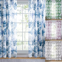 1 Piece Tulle Window Curtain Scarf Voile Window Drapes Grommet Eyelet Ring Top Sheer Curtain Valance