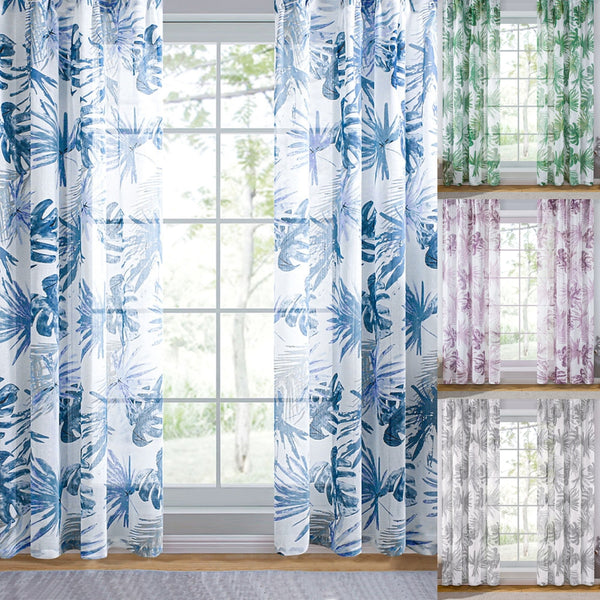 1 Piece Tulle Window Curtain Scarf Voile Window Drapes Grommet Eyelet Ring Top Sheer Curtain Valance