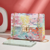 Women PU Leather Shoulder Bag Messenger Cross Body Clutch Purse With Chain Strap