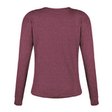 Women's Front Button Long Crochet Pockets Sleeve Lightweight Rib Tee Shirt Top