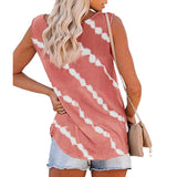 Sleeveless Stripe Tank for Women Summer Casual U Neck Loose Blouse Shirts Vest
