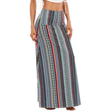 Women Floral Print Skirts Casual Flowy Long Skirts Boho Summer Beach Skirts