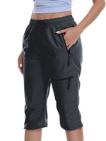 Capri for Women Athletic Casual Joggers Cropped Pants Activewear Cargo Pants with Zippers Pockets
