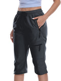 Capri for Women Athletic Casual Joggers Cropped Pants Activewear Cargo Pants with Zippers Pockets