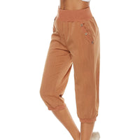Women's Harem pants Loose Fit Capri Pants Jogger Workout Yoga Lounge Pants with Pockets
