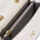 Women Fashion Quilted Crossbody Bag Leather Small Shoulder Handbag Satchel Purse with Metal Chain Strap