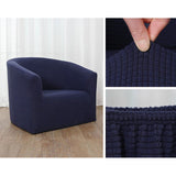 CUH Tub Chair Cover Armchair,High Spandex Stretch Plaid Grain Club Sofa Cover, Waterproof Slipcover Furniture Protector