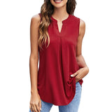 Lumento Womens Tank Tops V Neck Sleeveless Summer Shirts Loose Casual Tops Blouse