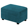 Dustproof Stretch Velvet Ottoman Slipcover Elastic Rectangle Footstools Covers Removable Soft Foot Stool Furniture Protector for Living Room, Bedroom
