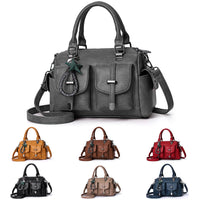 Women Leather Handbag Crossbody Shoulder Bag Tote Messenger Satchel With Pendant