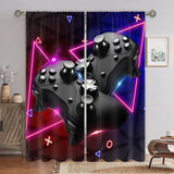 Goory Adults Teens Gamepad Bedroom Curtains Video Game Player Window Curtains for Kids Boys Modern Gamer Window Treatments Drapes Decor Living Room Darkening Curtains