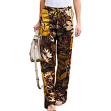 Women's Wide Leg Pants Vintage Cotton Linen Long Lightweight Elastic Waist Pants