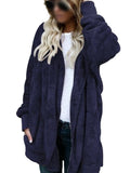 UKAP Women Oversize Fuzzy Jacket Blanket Sherpa Coat Open Front Hooded Cardigan Fluffy Fleece Outwear with Pockets for Lady