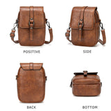 Women Vintage Crossbody Phone Bag, Small Messenger Shoulder Bag Cash Handbag Wallet Purse
