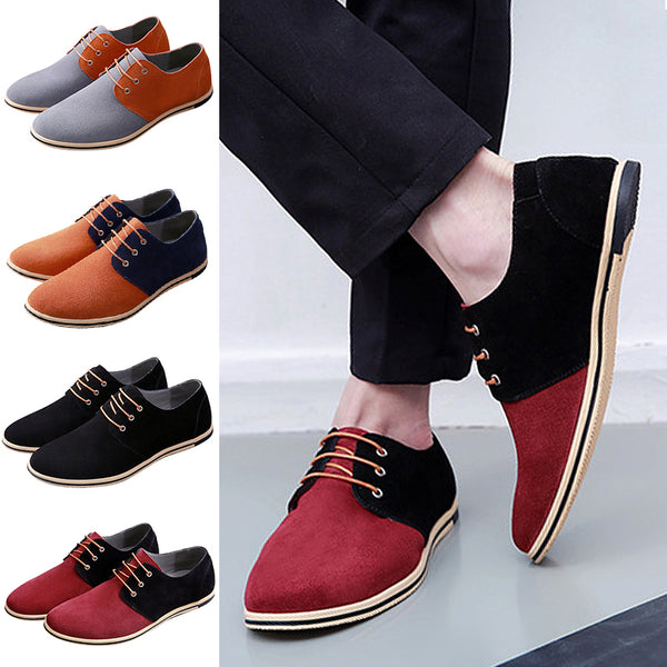 Men's Oxfords Lace Up Casual Boat Shoes Genuine Leather Shoes Breathable Loafers