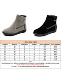 Suede Winter Boots for Women Warm Ankle Booties Anti-Slip Side Zipper Outdoor Shoes