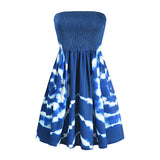 Sleeveless Strapless Off Shoulder A-line Dress Swing Hem Loose Fit Floral Printed T Shirt Dresses