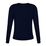 Women's Front Button Long Crochet Pockets Sleeve Lightweight Rib Tee Shirt Top