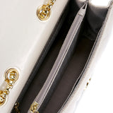 Women Fashion Quilted Crossbody Bag Leather Small Shoulder Handbag Satchel Purse with Metal Chain Strap