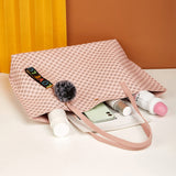Women PU Leather Tote Shoulder Bag Handbag Satchel Purse With Clutch Bag Pom Pom