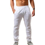 Men Straight Leg Pants Cotton Linen Beach Loose Yoga Baggy Harem Trousers Slacks