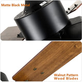 CUH Rustic Ceiling Fan with Light 5 Blades, 44 Inch Quiet 6-Speed Bedroom Kitchen Fans with Handheld Remote and Timer Setting Function Summer Energy-saving Cooling Fan