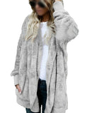 UKAP Women Oversize Fuzzy Jacket Blanket Sherpa Coat Open Front Hooded Cardigan Fluffy Fleece Outwear with Pockets for Lady