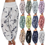 Ladies Lounge Wide Leg Loungewear Women Loose Fit Palazzo Pant Floral Print Beach High Waist Boho Trousers