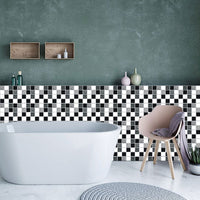 24Pcs Floral Mosaic Tile Stickers Self Adhesive Home Wall Decor Transfers Decal