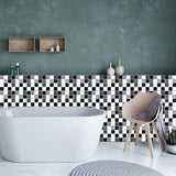 24Pcs Floral Mosaic Tile Stickers Self Adhesive Home Wall Decor Transfers Decal