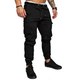 Mens Loose Sports Trousers Solid Color Pants Long Joggers Running Fit Sweatpants