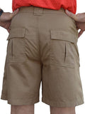 Men Casual Multi-pockets Cargo Short Mens Leisure Bottoms Elastic Waist Workout Solid Color Lounge Beach Shorts