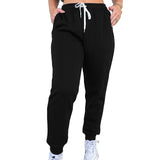 Ladies Drawstrings Trousers Lightweight Elastic Waist Casual Joggers Long Pants