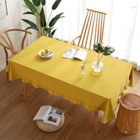 Ruffle Cotton Table Cloth Cover Rectangle Square Tablecloth Dining Wedding Decor