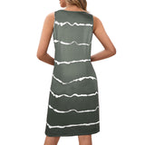 Sleeveless Nightgown Sleepwear Soft Pajama Dress Short Nightdress for Women Oversized Striped Mini Sundress Size S-5XL