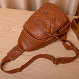 Fashion Daypack Sling Bag Women Casual Chest Backpack Vegan Leather Travel Hiking Shoulder Pack