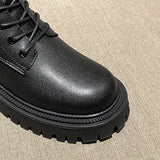 Women's Lace Up&Zip Combat Ankle Boot