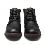 Men Plus Size Retro Style Lace Up Boots High Top Side Zipper Fall Winter Boots