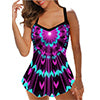 Women V Neck Tankini Swimdress Tummy Control Beachwear Swimsuit Floral Printed Swimwear Bathing Suits With Boyshorts