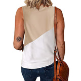 Lumento Women Colorblock Tank Tops Summer Casual Sleeveless T Shirt Vest Blouse