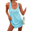 Women Tunic Tank Tops Solid Color Loose Casual Sleeveless Blouse Tees Shirts