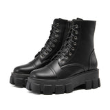 Womens Ladies Chunky Platform Shoes Retro Lace Up Combat Army Goth Punk Boots