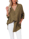 Nightshirts for Women Long Sleeve Sleepwear Loose Nightgown V Neck Casual Pajama T-shirts Dress