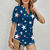 Lumento Women Sexy V Neck T Shirt Casual Summer Floral Print Tunic Tops Blouse