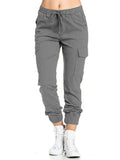 MAWCLOS Womens Casual Lounge Harem Pant Plus Size Elastic Waist Drawstring Hiking Jogger Workout Cargo Pants with Pockets