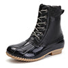 Women's Waterproof High Top Boots Lace Up Duck BootsRound Toe Rain Booties Anti Slip