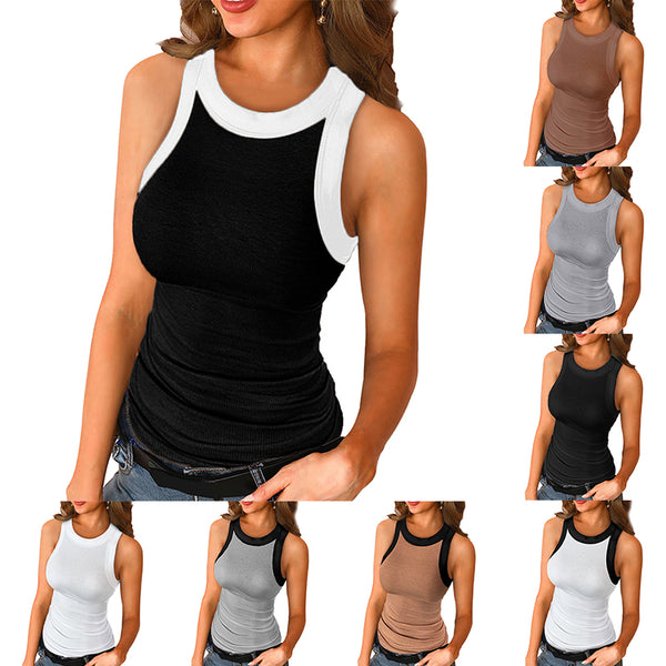 Women's Sleeveless Plain Vest Tank Tops Ladies Cami Summer Basic Blouse T-Shirt
