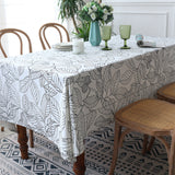 Leaves Printed Tablecloth Polyester Rectangular Square Table Cloth Cover Decor
